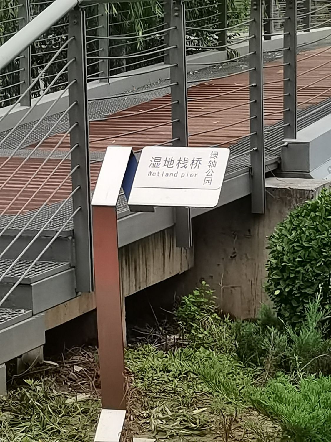 中央绿轴公园湿地栈桥旅行图片